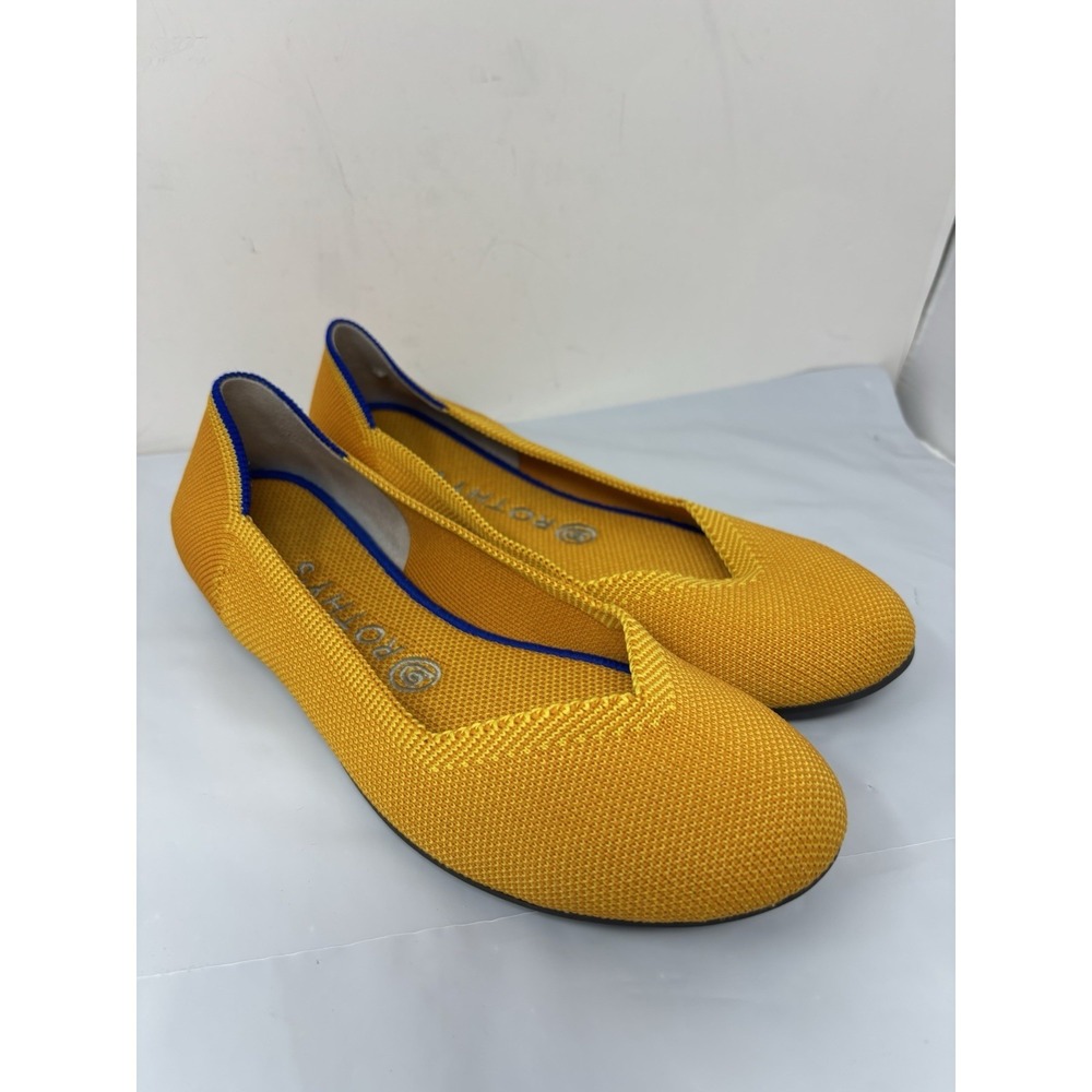 Rothy's The Flat Lemondrop Marigold Yellow Ballet Shoes Round Toe Womens Size 8